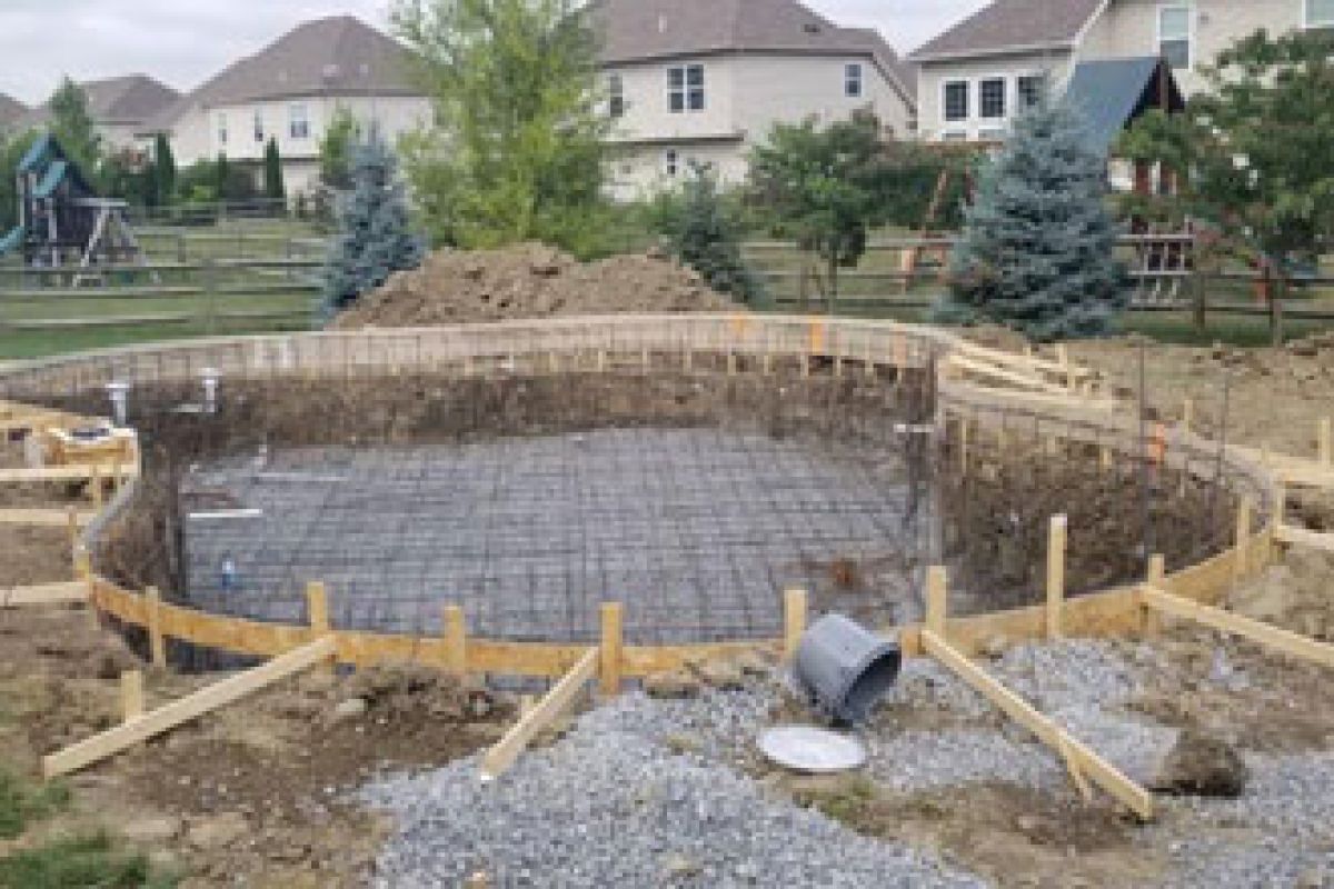 Swimming pool under construction