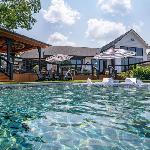 Closeup of pool with jets