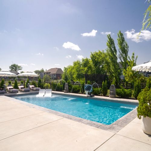 Fiberglass Pool with Recliners by Hawaiian Pools